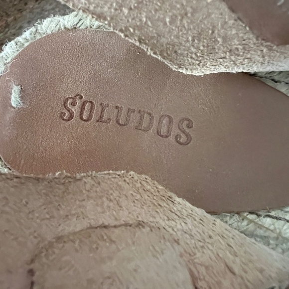 SOLUDOS MINORCA PLATFORM ESPADRILLE SANDAL 9 BLUSH NUDE WEDGE ADJ BUCKLE SUMMER - Picture 7 of 13